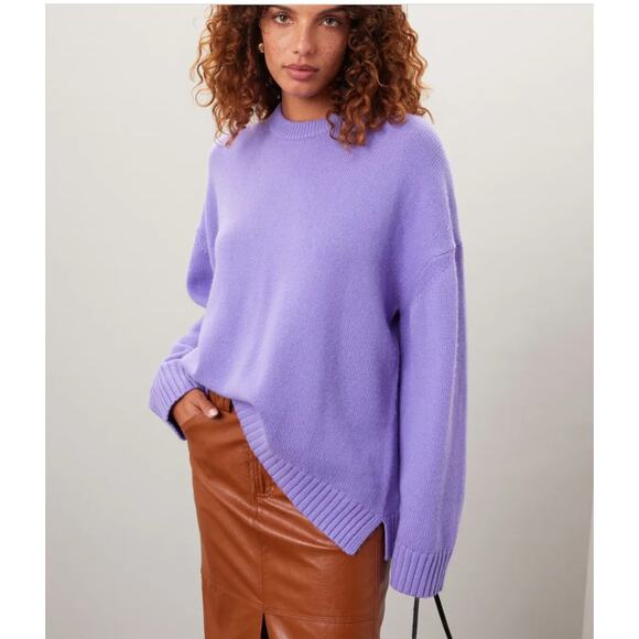 A.L.C. Sweater Womens Small Purple Crew Neck Ayden Pullover Wool Cashmere - Picture 3 of 11